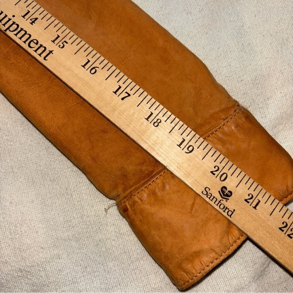 Banana Republic soft Leather Aviator Bomber Jacket Tan Juniors SzXS Y2K - Picture 13 of 16